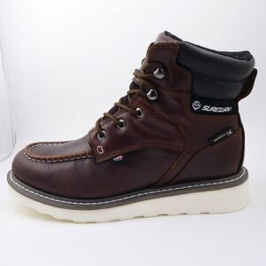 SUREWAY 6" Heavy Duty Soft Toe Full Grain Leather Work Boots Red Wine Men US:11
